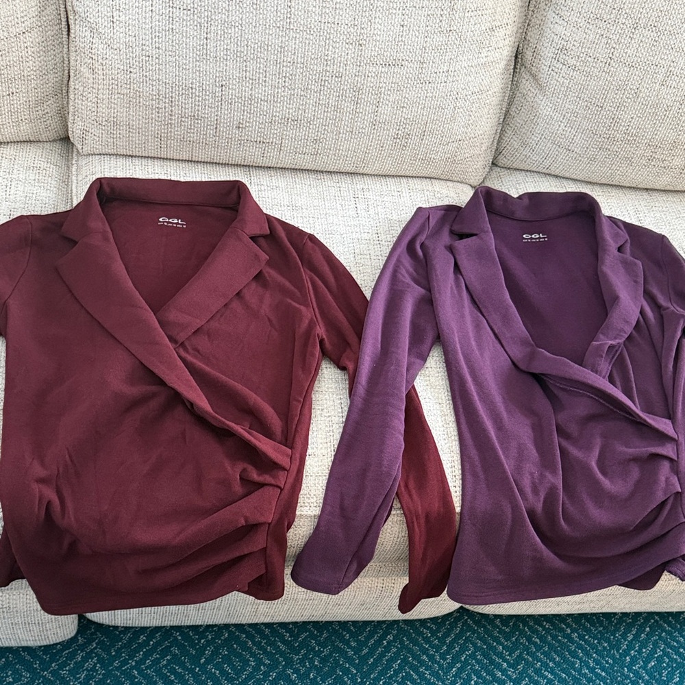 OGL Ruby and Deep Fig Surplice Top